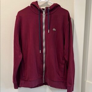 Lacoste Men's Burgundy Hoodie Sweater size 7 2xl